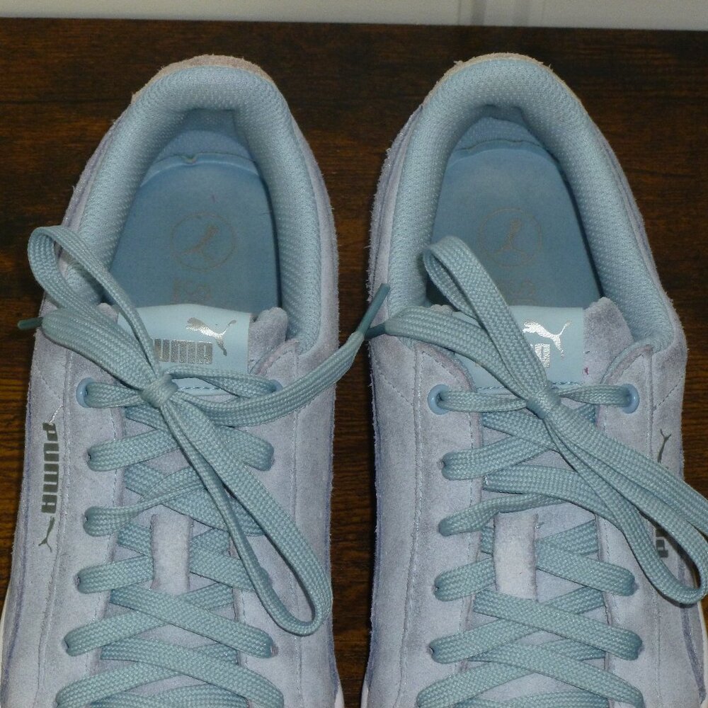 Puma Vikky v2 Suede Sneakers in Light Blue Suede - Picture 6 of 14